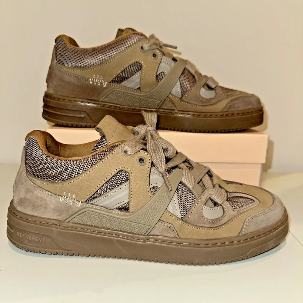 Represent Men Size EU 45/US 12 Bully Washed Taupe Low Top Sneakers Skate
